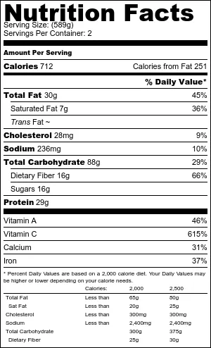 Wild rice stuffed peppers nutritional information