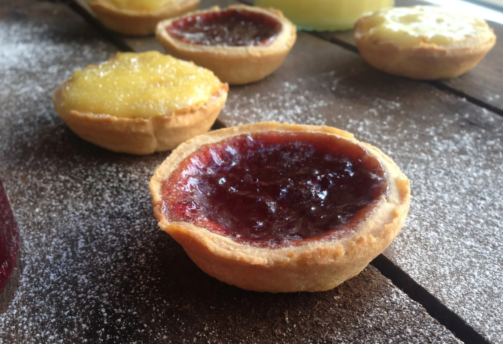 Jam and Lemon Curd Tarts