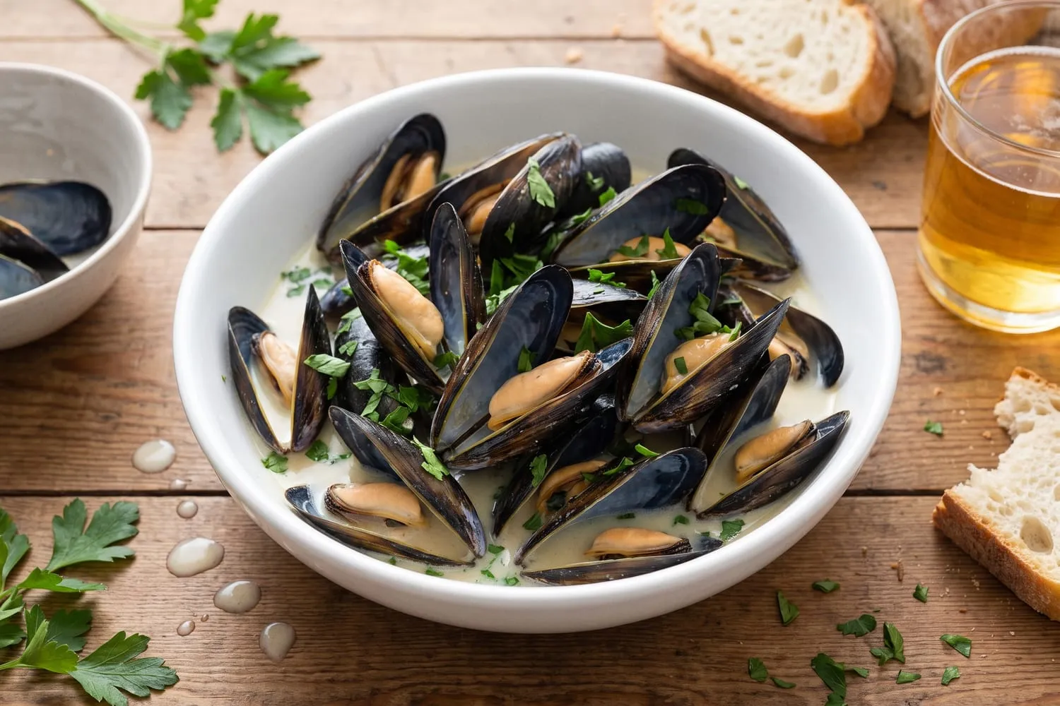 Mussels in Cider and Cream