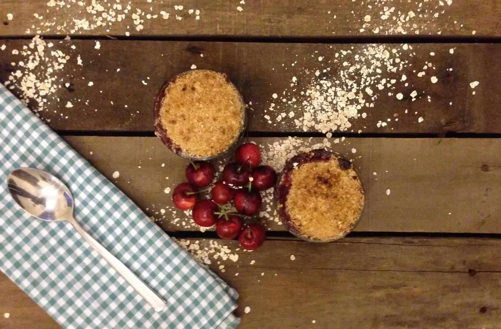 Individual Oaty Cherry Crumbles